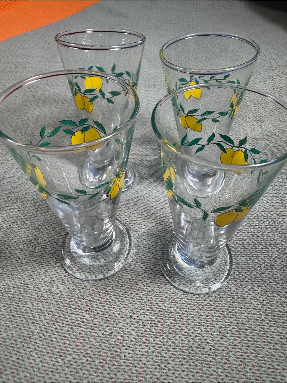 Vintage Tessora Italian Footed Lemon Shot Glasses - Set of 4